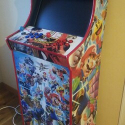 Borne d'arcade créée de A à Z (montage des pièces, configuration complète du matériel électronique et de la console de jeux, personnalisation du design Borne arcade réalisée par emeric lieutard