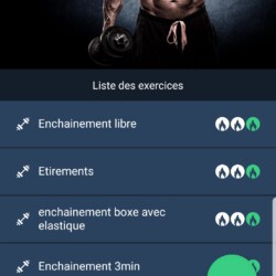Application GoHit - Page Exercices Ecran de l'application GOHit / page Exercices par emeric lieutard